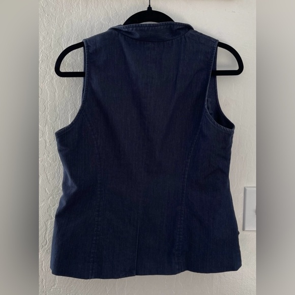 New York Company Dark Blue Soft Denim Vest - Picture 4 of 4